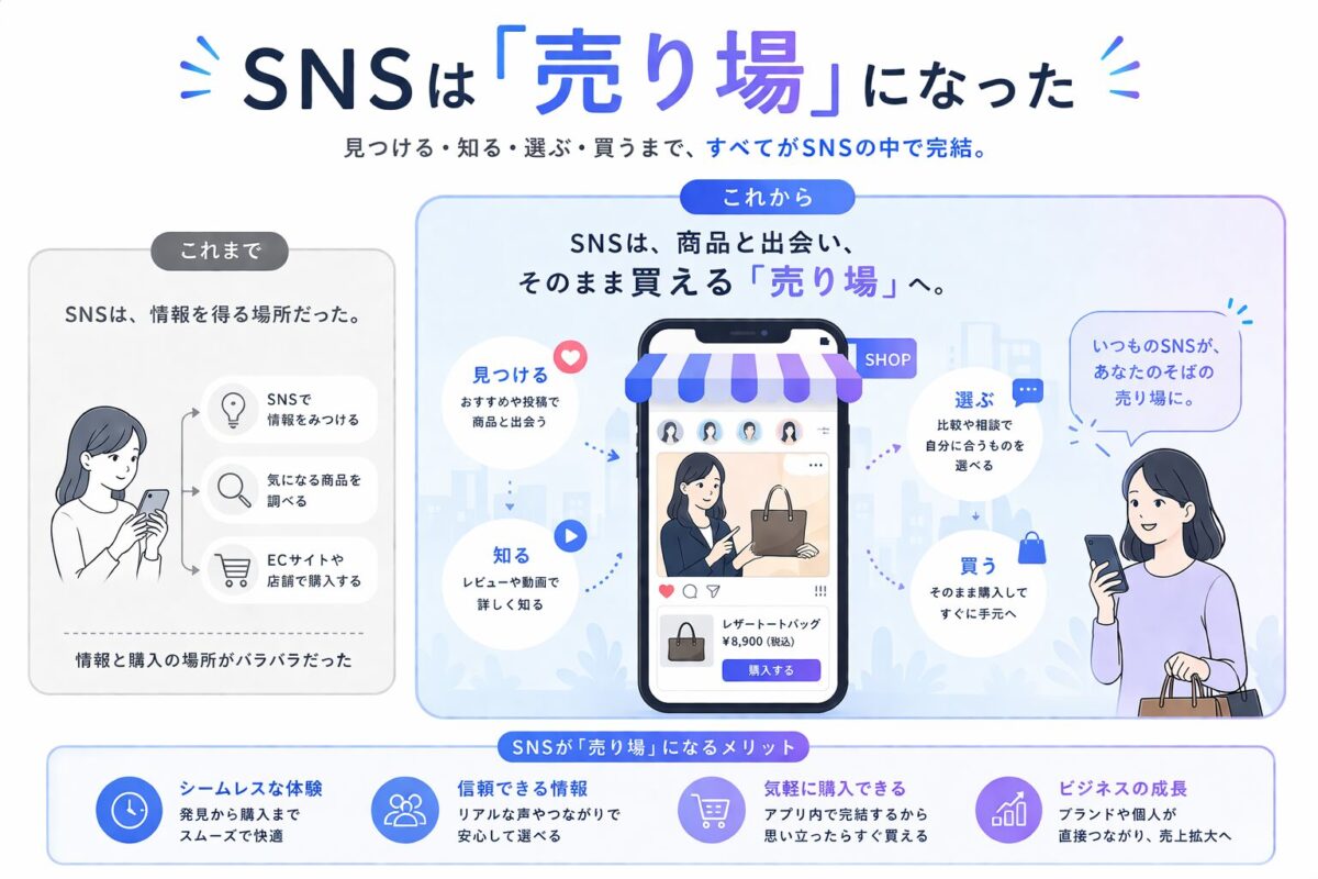 SNSは「売り場」になったという言葉のインフォグラフィックス