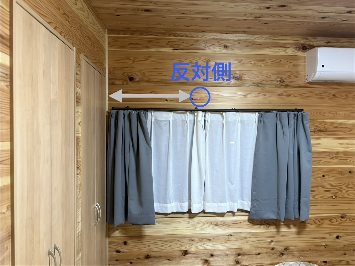 ワイヤー室内物干しのワイヤーフック設置